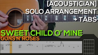 Guns N' Roses [ACOUSTICIAN COVER] - Sweet Child O' Mine Guitar Tutorial [SOLO + TABS]