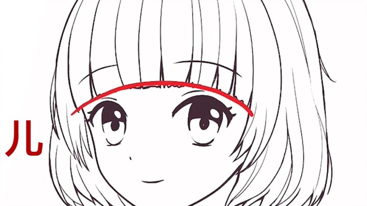 How to draw bangs? 4 common bangs drawing tutorials for beginners. Tips for drawing hair.