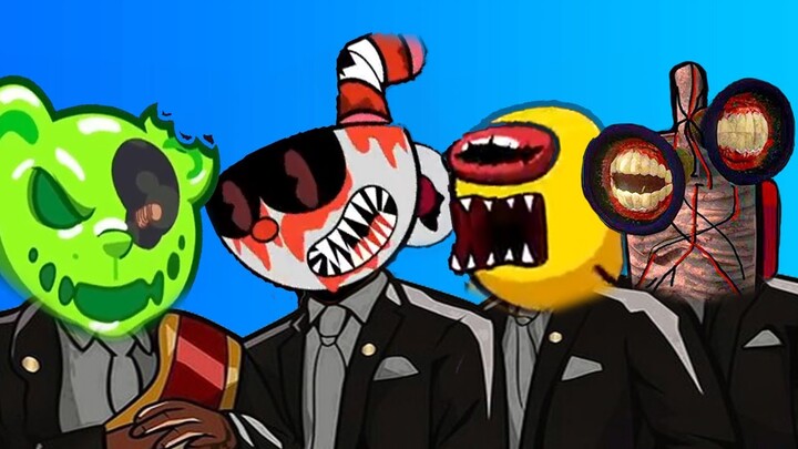 Gummy Bear Zombie & CupHead Exe & Among Us Zombie - Coffin Dance Meme ( Cover )