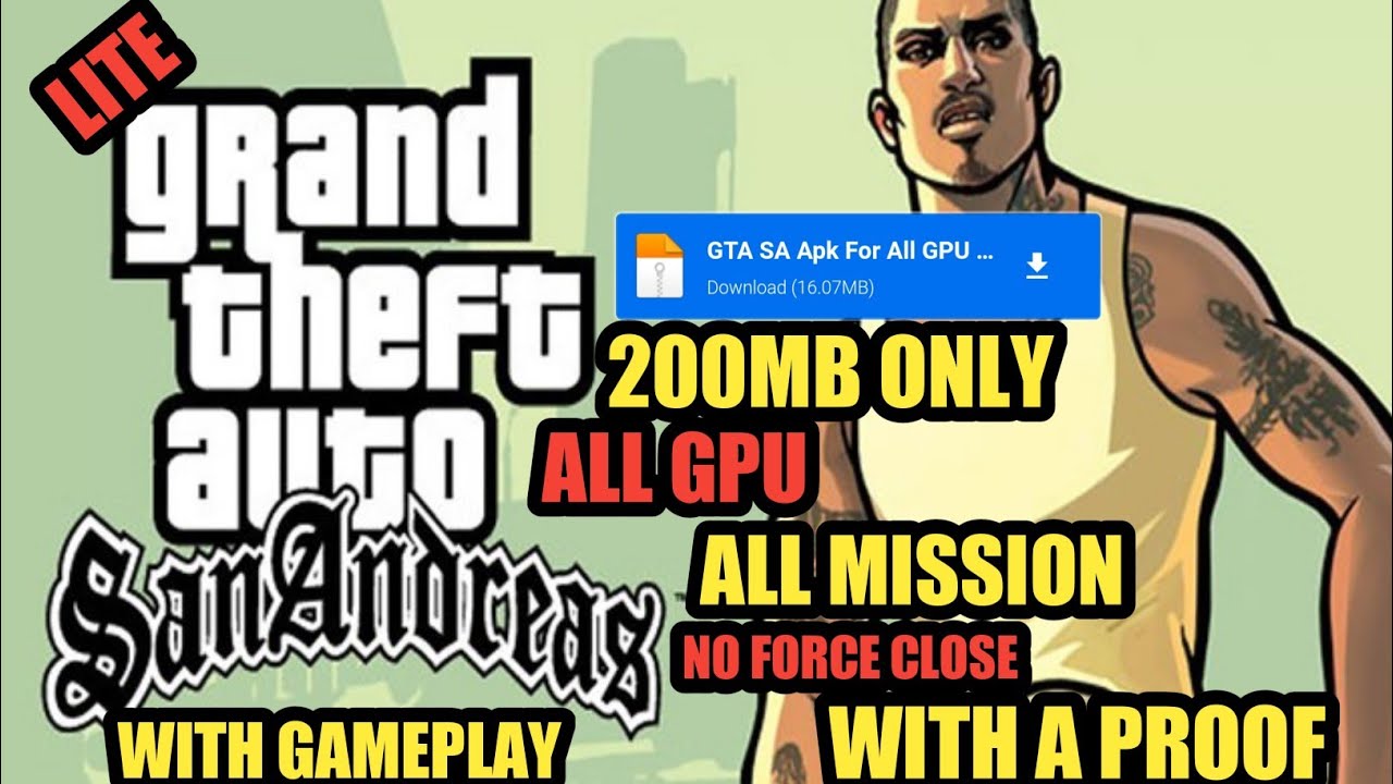 GTA San Andreas Mobile Version, 200Mb Only, With Cheats