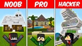 NOOB vs PRO vs HACKER: Modern House Build Challenge | Minecraft! (Tagalog)