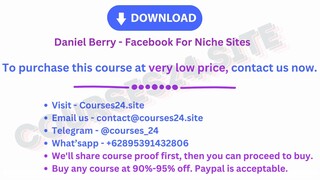 Daniel Berry - Facebook For Niche Sites