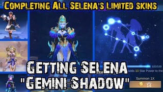 GETTING SELENA ZODIAC SKIN "GEMINI SHADOW" COMPLETING ALL LIMITED SKINS OF SELENA | MOBILE LEGENDS