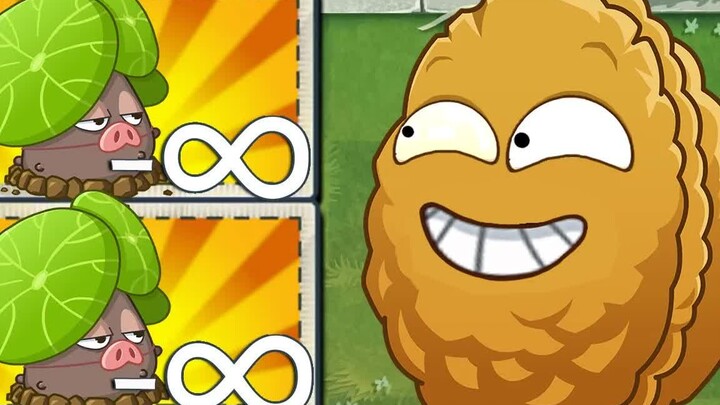 PvZ 2 Infinite Strengthening - All plants are at full level against 100 Pompadour cone-headed zombie