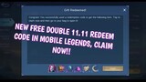 New free Double 11.11 Redeem code in mobile legends | Free Draw token Lancelot Swordmaster