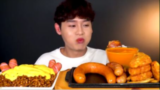 Mukbang Cheese Mì đậu đen #asmr #mukbang