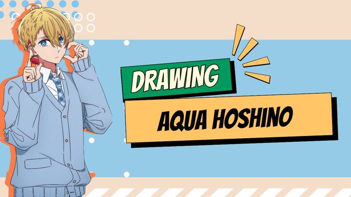 Menggambar Aquamarine Hoshino dari anime Oshi No Ko