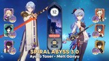 C0 Ayato Taser & C0 Melt Ganyu - Spiral Abyss 3.0 Floor 12 Full Stars Clear | Genshin Impact