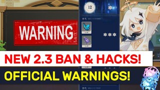 DON'T GET BANNED For Those NEW Reasons! 2.3 MiHoYo Warnings! | Genshin Impact