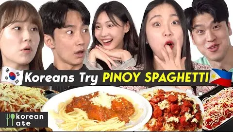 Koreans Try PINOY Spaghetti for the First Time! 🇵🇭🇰🇷| Korean Ate