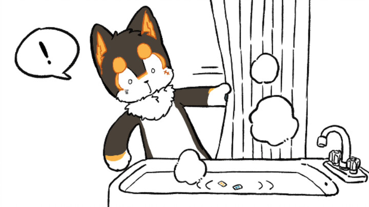 [Kehidupan sehari-hari teman sekamar yang mewah]? ! Apakah Marshmallow Fu Ni mandi dan mandi?