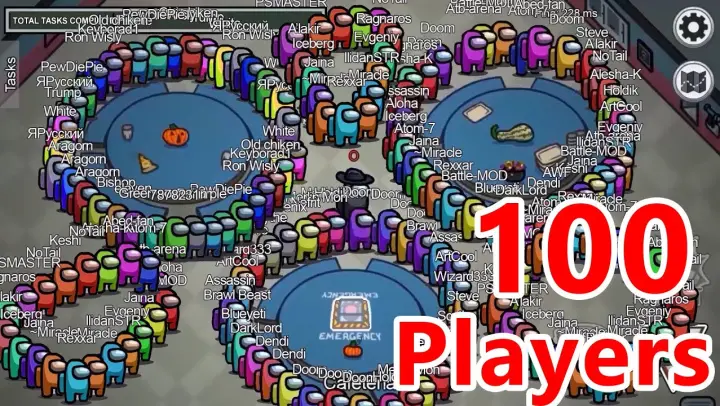AMONG US, but with 100 PLAYERS