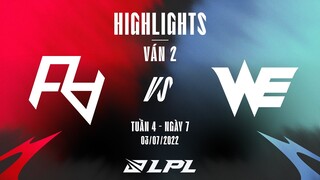 RA vs WE | Highlights - Game 2 | Tuần 4 Ngày 7 | LPL Mùa Hè 2022