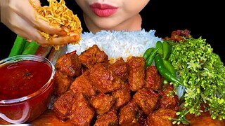 MUKBANG EATING||SPICY BEEF CURRY & WHITE RICE