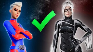 BLACK CAT from TEMU?! How to play as BLACK CAT in FORTNITE! EPIC Superhero Skin Tutorial #spiderman