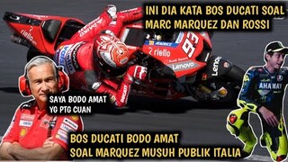 BRUTAL 🔴 BOS DUCATI BODO AMAT SOAL MARC MARQUEZ PERNAH JADI RIVALITAS ROSSI DAN MUSUH PUBLIK ITALIA