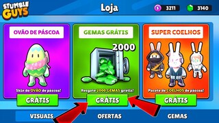 CHEGOU AGORA GEMAS E SKINS GRÁTIS NO STUMBLE GUYS [NOVO EVENTO DE PÁSCOA] - PEGUE OS PRÊMIOS! 🐰😱