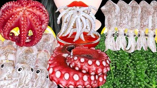 ASMR RAW SEAFOOD MUKBANG *BABY SQUID, OCTOPUS, SEA GRAPES 꼴뚜기, 대왕문어, 바다포도 먹방 EATING SOUNDS