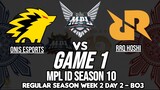 RRQ vs ONIC [Game 01] MPL ID Season 10 Week 3 Day 2 | MLBB