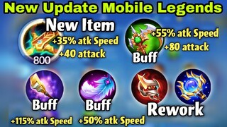 NEW ITEM SWIFT CROSSBOW, BUFFED CORROSION SCYTHE, GOLDEN STAFF & FEATHER OF HEAVEN | NEW UPDATE MLBB