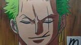 Draw a picture with a marker: Zoro biting a toothpick (the toothpick was actually a mistake)