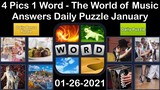 4 Pics 1 Word - The World of Music - 26 January 2021 - Answer Daily Puzzle + Daily Bonus Puzzle