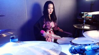 Burning on top of burning! cos Nezuko plays "Red Lotus Flower", Demon Slayer lovers gather! [drum ki