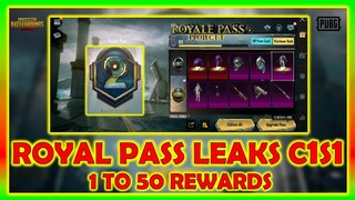 ROYAL PASS C1S1 ALL REWARDS 1 TO 50 RP | ROYAL PASS SEASON 20 LEAKS