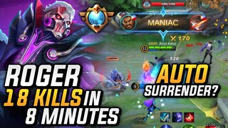 18 KILLS IN 8 MINUTES | TOP GLOBAL ROGER | AUTO SURRENDER? | ROGER PERFECT GAMEPLAY