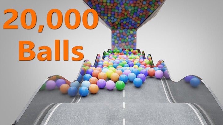 วิดีโอคลายการบีบอัด: กรองลูกบอลสี 20,000 ลูก | การจำลองไดนามิกของ Blender