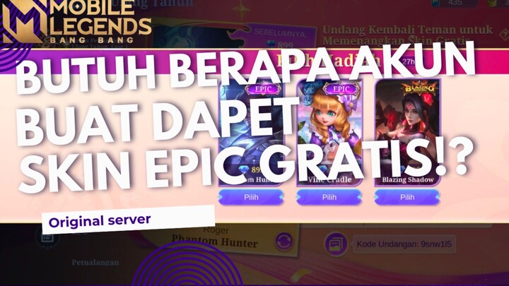 CUMA INVIT TEMAN! DAN DAPETIN 1 DARI 3 SKIN EPIC GRATIS!