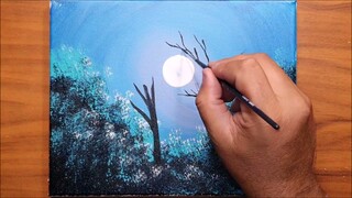 KING ART    MOON AT NIGHT   N 9   PAINTING TECHNIQUE