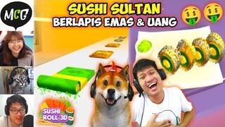 MOMENT KOCAK GAMER MEMBUAT SUSHI DARI UANG & EMAS BATANGAN | Sushi Roll 3D Indonesia