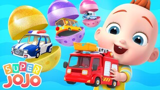 Surprise Egg Toys | Cars Song | Jobs Song | Super JoJo - Nursery Rhymes | Playtime with Friends