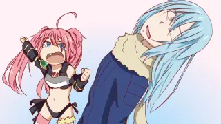 Milim's punch at Rimuru: <That Time I Got Reincarnated as a Slime>