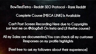 BowTiedTetra  course - Reddit SEO Protocol - Rank Reddit download