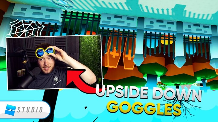 Building with UPSIDE DOWN GOGGLES in Roblox
