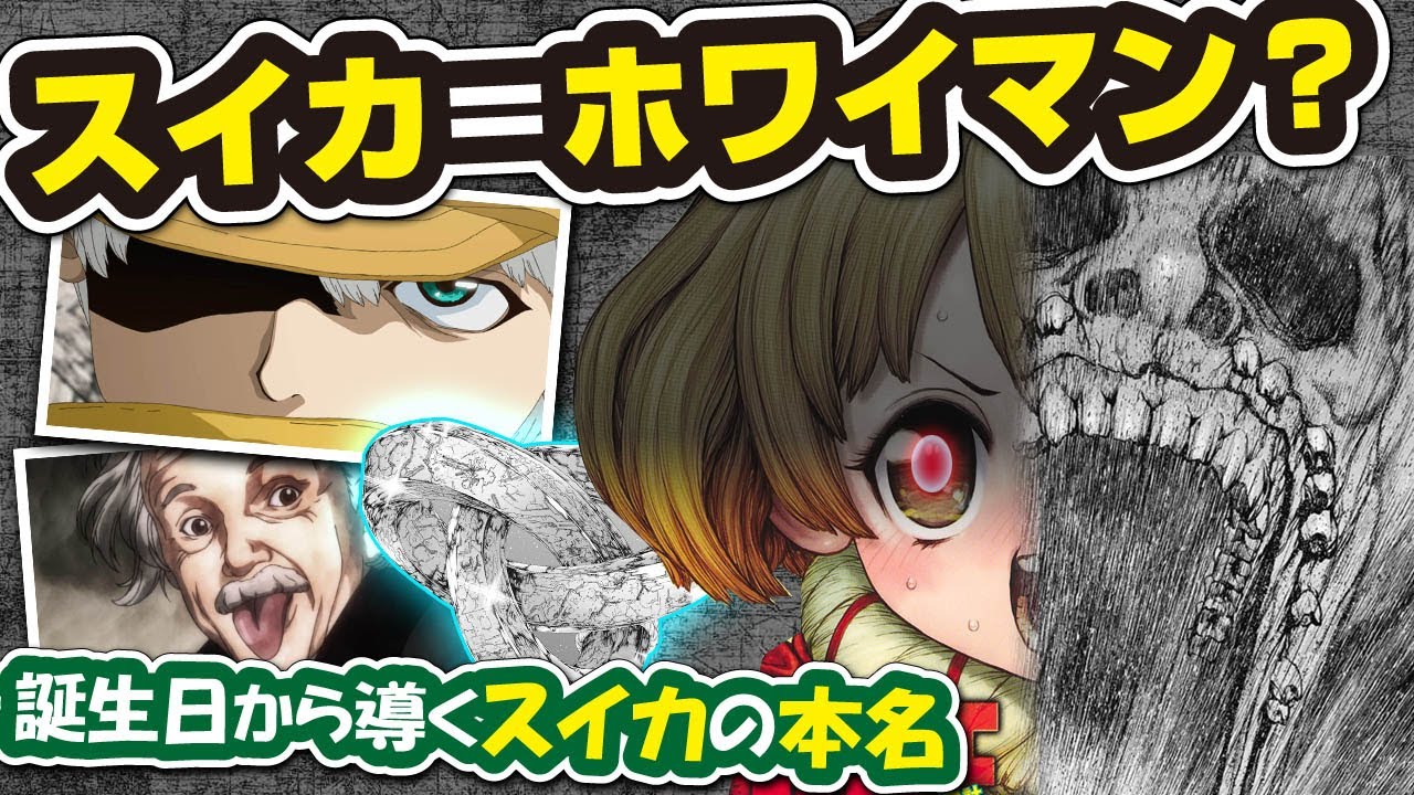 ホワイマンの正体はスイカ Dr Stone石化の黒幕の正体を考察 アインシュタイン 羽京 ホワイマン Bilibili