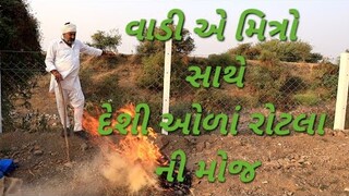 વાડી એ ઓળા રોટલા ની મોજ village cooking village cooking channel સીતારામ.#village #villagelife