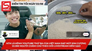 NTN là kênh YT thứ ba của Việt Nam đạt nút kim cương; 10K người chăm chú theo dõi livestream đếm gạo