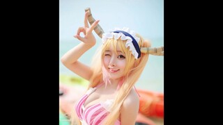 Cô gái dễ thương COS cô gái dễ thương lắc rồng bikini