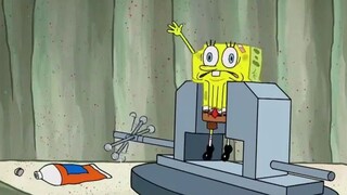 SpongeBob lost one of his hands, and Patrick installed a super muscular arm for him