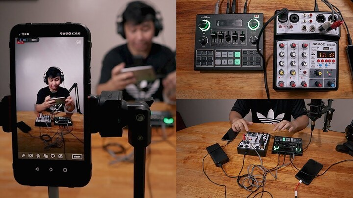 FB LIVE TEST GAMIT BOMGE MIXER AT V9 SOUND CARD CONNECTED SA SMARTPHONE