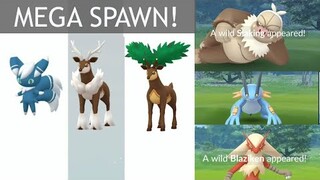 Go Beyond New form Sawsbuck, Meowstic and Evolve Pokemon Slaking, Swampert, Blaziken in the Wild!