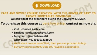 [Course-4sale.com] - Fast and Simple Course Creation with the Power of Easy to Create Printables Dow