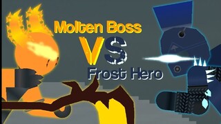 The Battle of the Ice and Fire! - Molten Boss Vs Frost Hero - Tower Defense Simulator