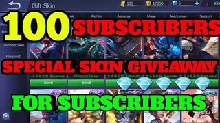 100 SUBSCRIBERS SPECIAL SKIN GIVEAWAY | MOBILE LEGENDS BANG BANG