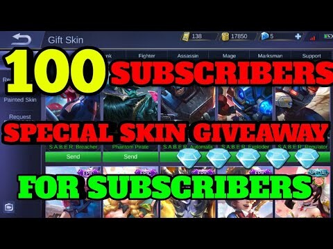 100 SUBSCRIBERS SPECIAL SKIN GIVEAWAY | MOBILE LEGENDS BANG BANG