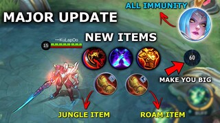 MAJOR UPDATE! | NEW ITEMS | DEDICATED SLOT FOR JUNGLE & ROAM | MOBILE LEGENDS