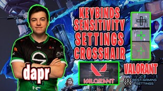 dapr Valorant Settings Sensitivity Keybinds Crosshair and Setup 2021